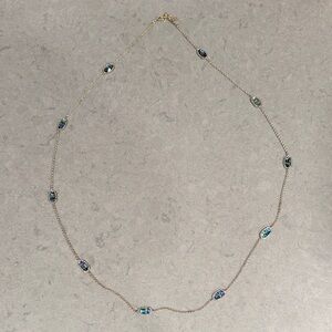 Kendra Scott Gold Chain Necklace with Blue-Green Abalone Stones